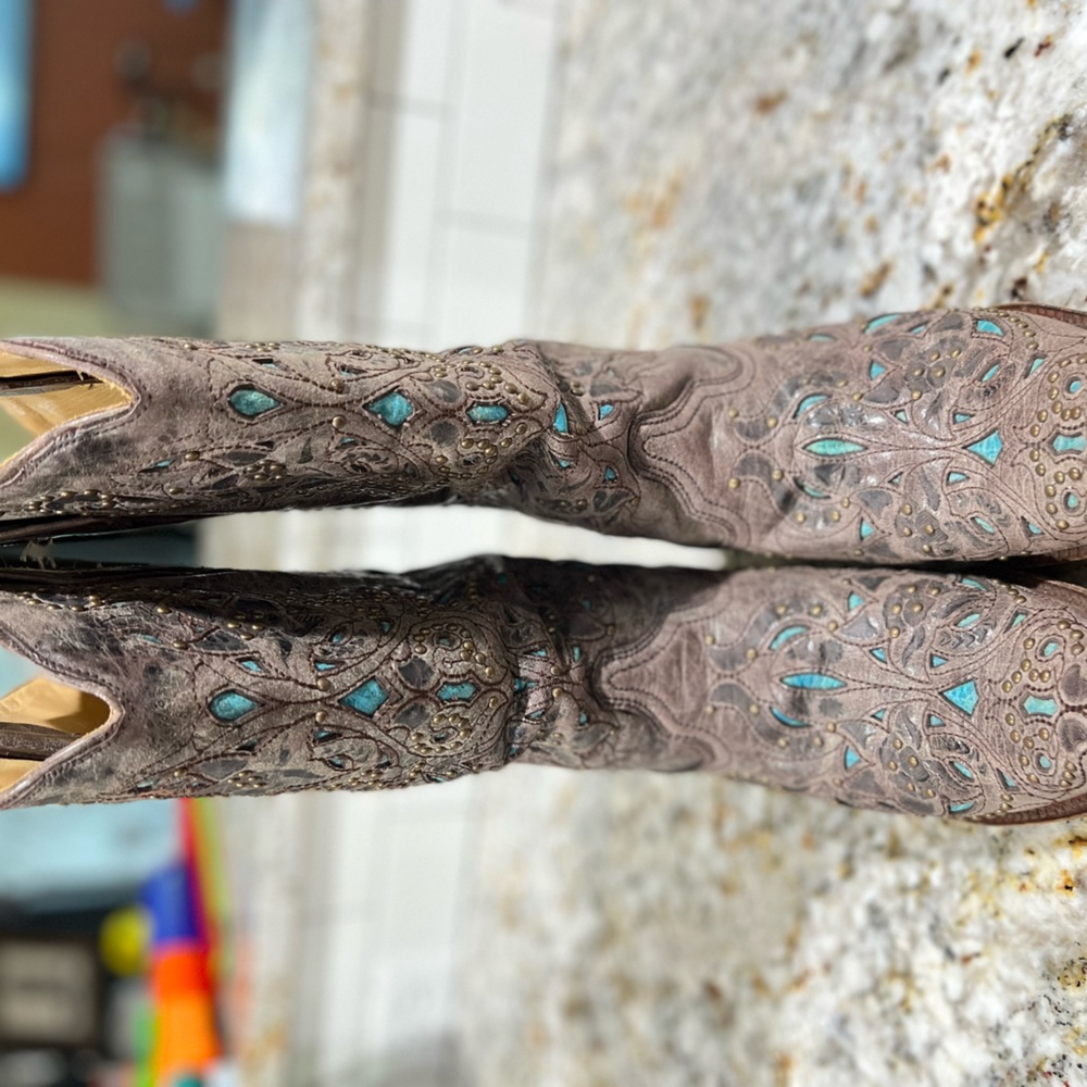 Womens Corral Turquoise Inlay Boots